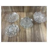 American Brilliant Cut Glass Bowls and Butter Dish