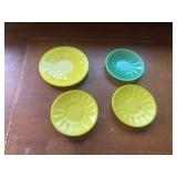 Akro Agate Stacked Disc and Interior Panel Saucers