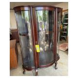 Oak Curved Glass China Display Cabinet