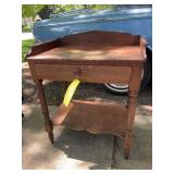 Antique Wooden Wash Stand Side Table With Drawer