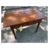 Country Farmhouse Two Drawer Cherry Wood Table