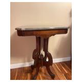 Antique Eastlake Walnut Marble Top Parlor Table