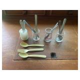 Vintage Miniature Dairy Milk Bottles and Toy Cutle