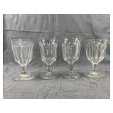 Clear Glass Stemmed Goblets Set of Four