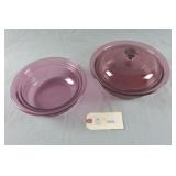Corning Vision Cranberry 24oz & 1 qt baking dishes
