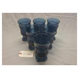 Noritake Spotlight Blue Footed Goblets x6