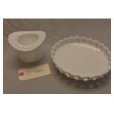 White Fenton and Anchor Hawking Milk Glass Pieces