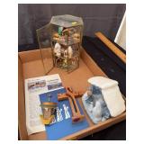 Miniature Nativity Collection Brass Curio Cabinet