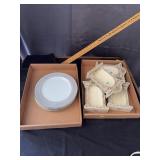 Vintage Silver Rimmed China Plates and Architectur