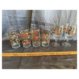 Vintage Autumn Harvest Glassware Set