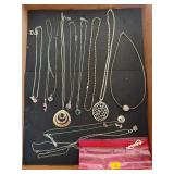 Assorted Silver Tone Style Fashion Necklace and Pe