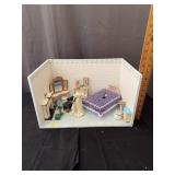 Vintage Miniature Dollhouse Bedroom Diorama Room B