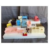 Vintage Plastic Dollhouse Furniture Miniature Acce