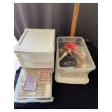 Assorted Craft Supplies Fabric Trims Beads And Dol