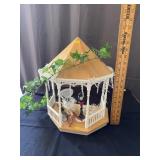 Miniature Wooden Dollhouse Gazebo Garden Scene Acc