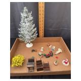 Miniature Christmas Holiday Tree and Dollhouse Fig
