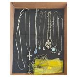 Assorted Silver Tone Fashion Pendant Necklaces Lot