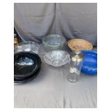Assorted Serving Bowls Storage Canister and Woven