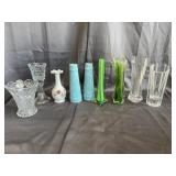 Assorted Vintage Glass and Ceramic Bud Vases