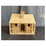 Unfinished Miniature Wooden Log Cabin Model Toy