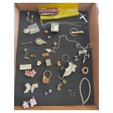 Vintage Estate Jewelry Lot Pins Cufflinks and Pock