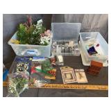 Assorted Dollhouse Miniatures and Floral Crafting