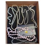 Vintage Faux Pearl and Beaded Costume Jewelry Neck