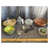 Vintage Glassware Ceramics Baskets and Decorative