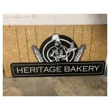 Heritage Bakery Sign 7.5'w x 3.5'h (single sided)