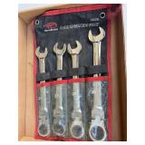 Tooluxe 4 Pc Metric Flex Head Ratcheting Wrench