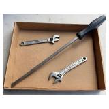 Snap-On Pry Bar, 2 Adjustable Wrenches