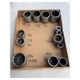 Assorted Brands Large Sockets (S-K, IH, Wright, MA