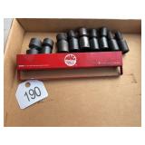 MAC 1/2" DR Swivel Sockets 9 Pc, 7/16-15/16"