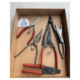 4 Snap Ring Pliers, MAC Crimper, 6 Pc