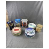 Lot of 7 Collectible Metal Storage Tins