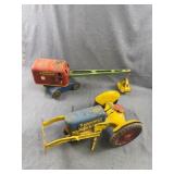 Wyandotte Crane & Marx Toy Tractor Lot