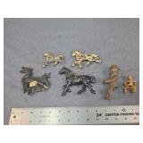 Antique Cast Iron Toy Horses & Drivers Lot