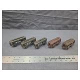 Antique Cast Iron Toy Train & Trolleys