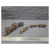 Antique Cast Iron Toy Train Set