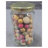 Antique Clay & Stone Marbles in Jar
