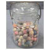 Antique Clay Marbles in Ball Ideal Jar