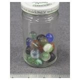 Assorted Glass Marbles in Jar