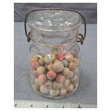 Antique Ball Ideal Jar with Clay Marbles