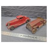 Antique Pressed Steel Fire Chief & Roadster Toys