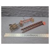 Antique Cast Iron Fire Ladder Wagon Toy