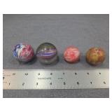 Antique Handmade Glass Marbles Lot of 4