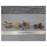 Antique Cast Iron Horse Fire Pumper Toy Lot