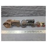 Antique Cast Iron Toy Tractors Lot