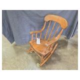 Child Size Solid Oak Rocking Chair