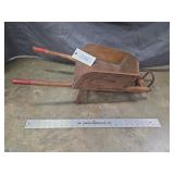 Antique Child's Wooden Wheelbarrow Folk Art
